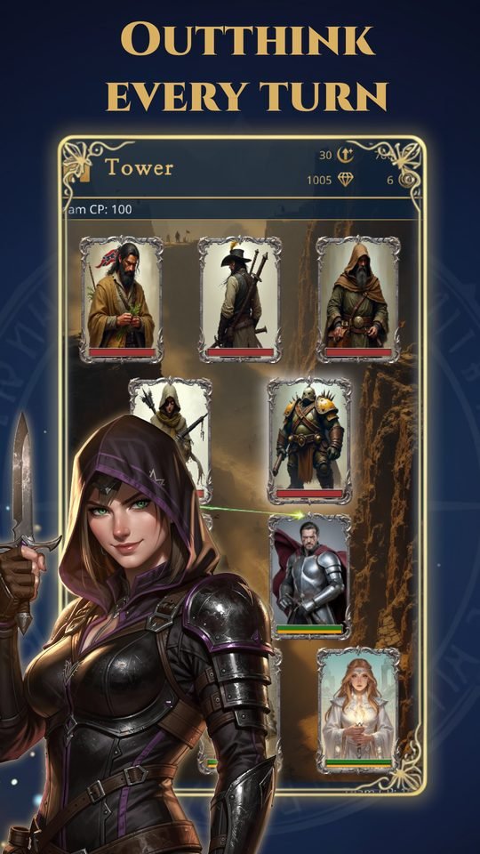 A turn-based battle in the tower