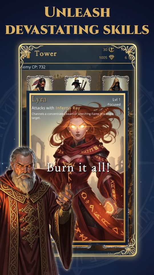 A fire mage casting Inferno Ray