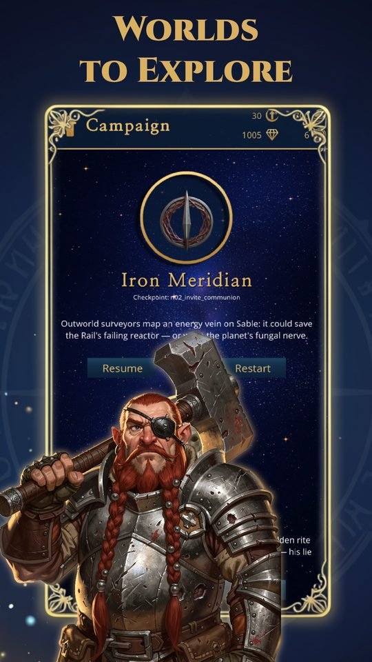 The campaign screen for Iron Meridian